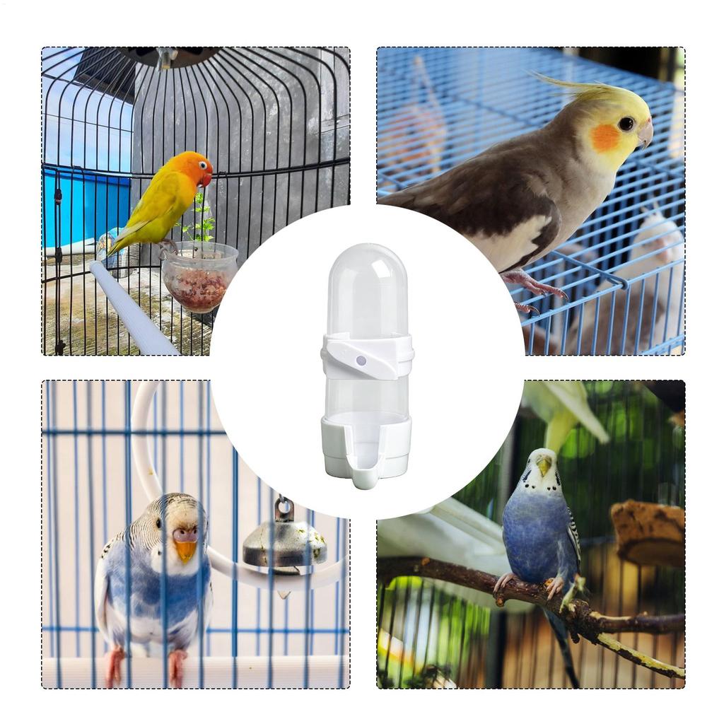 Automatic Bird Water Dispenser Snap-Lock Suspended Water Bottle Drip-Proof Cage Mount Feeder For Small Parakeet Cockatiel