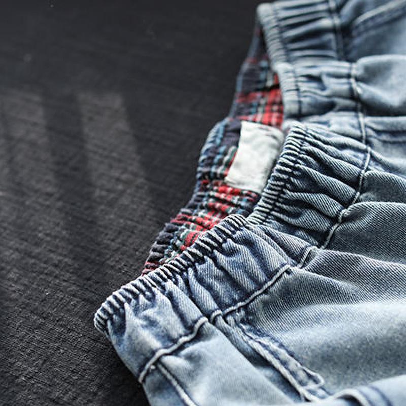 Denim Harem Pants Women's Spring Autumn Retro Casual Nine Split Jeans