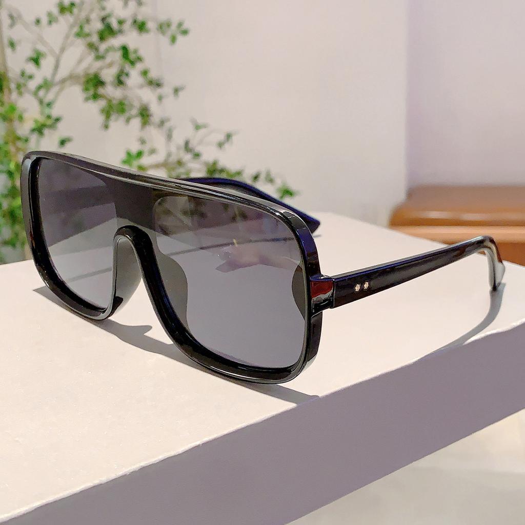 Vintage Big Frame One Piece Square Sunglasses Luxury Brand Designer Oversized Pink Shades for Women Men Punk Style