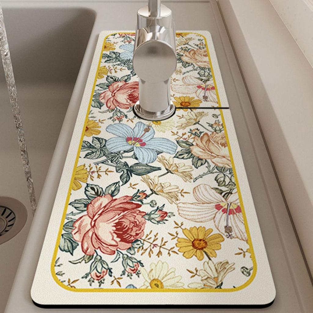 Sink Faucet Absorbent Pad Quick Drying Anti-splash Mat Household Supplies for Home Dormitory Bedroom Faucet Accessory