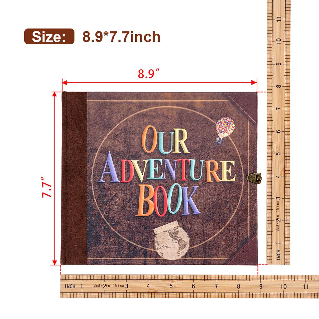 Adventure Book Travel Diary Album Scrapbook Retro Style Travel Memorabilia Guestbook DIY Anniversary Wedding Friend Gift Lady