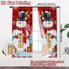 2pcs, 2D FLAT PRINTING Curtains (Without Rod) Festive Snowmen Minimalist Holiday Curtains Versatile Polyester Curtains Art Deco