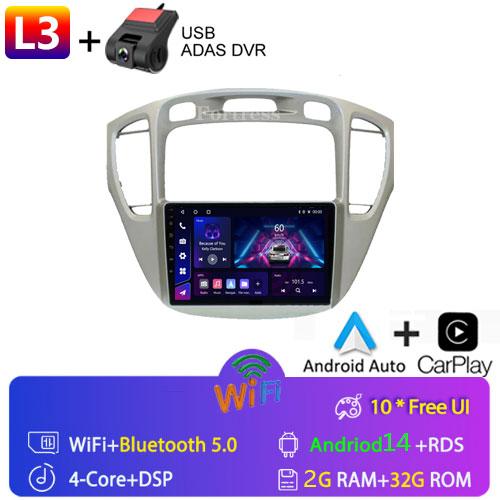 Fortress For Toyota Highlander 1 XU20 2001-2007 Multimedia Video Player Navigation Stereo 2 Din DVD Head Unit Android Car Radio