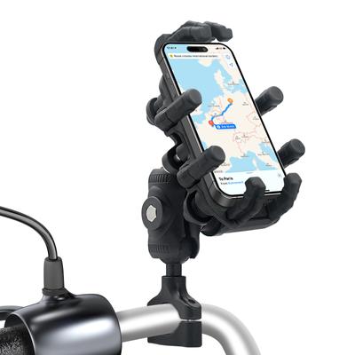 Motorcycle Phone Holder E-bike Scooter Phone Clamp Handlebar Side Glass Mounted Holder Cradle Fit 4.9-8.1'' Cellphone