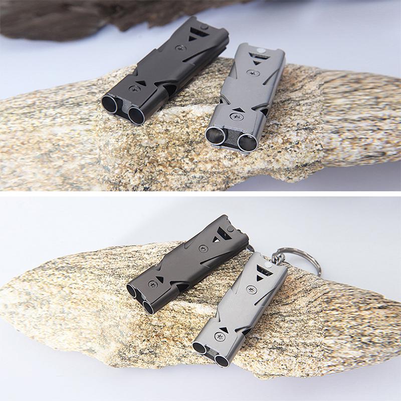 150DB Edelstahlpfeife mit Schlüsselanhänger Lebensrettendes Notfall SOS Ermutigendes Outdoor-Überlebenswerkzeug