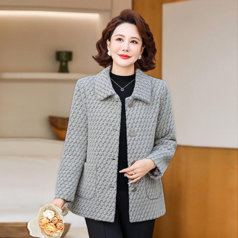 Wide Mrs. Autumn Clothing Lapel Woolen Top Women's Clothing Woolen Jacket Clothes