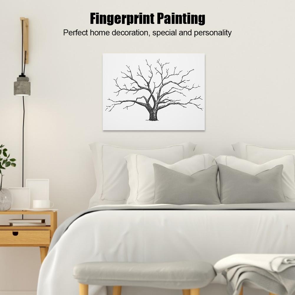 30x40cm Pittura a Impronta Digitale Fai-da-te per Matrimoni e Feste Albero delle Firme per Ospiti Decorazione per la Casa con Tampone d'Inchiostro