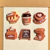 6Pcs Coffee Theme Refrigerator Magnet Resin Decorative Fridge Magnet Memo Notes Photo Holder for Home Kitchen