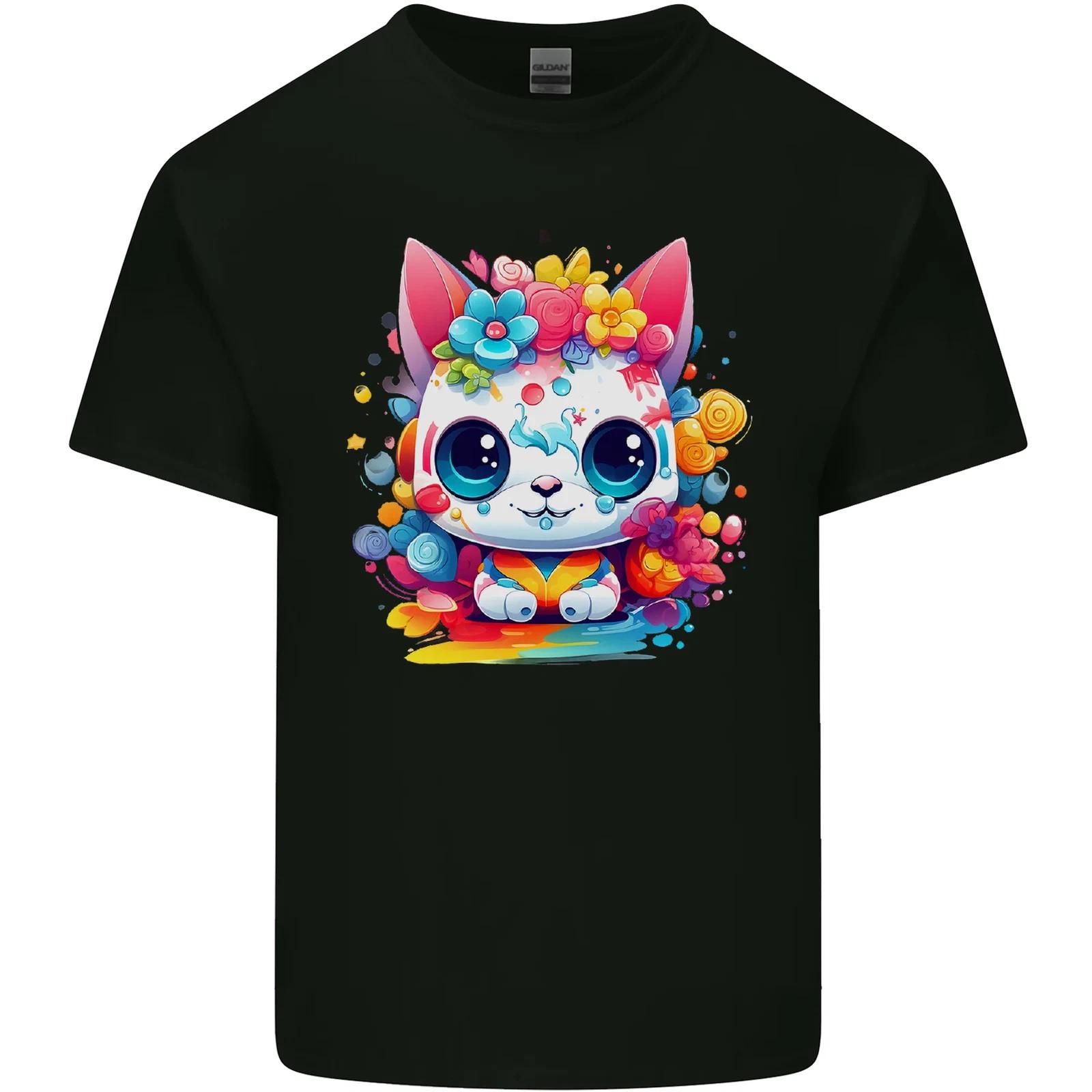 Cute Kawaii Cat Kids T-Shirt Childrens L