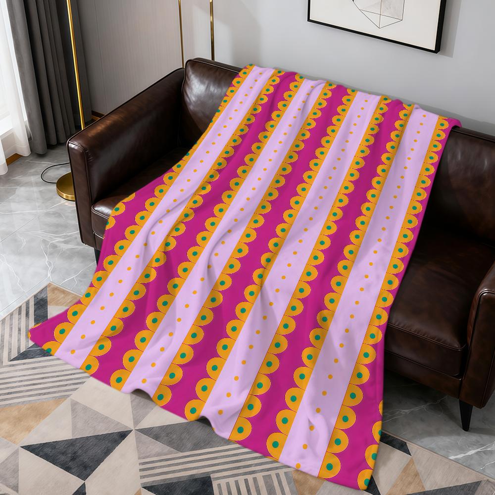 Fashion striped art pink green pattern soft warm plush blanket for dorm sofa living room pet hogar bedroom gift nap home Flannel