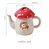 Cute Squirrel Mushroom Ceramic Tableware Set Red Polka Dot Porcelain Teapot Plate Bowl Cup For Breakfast Dessert Home Decor Gift