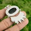 925 Sterling Silver Oval Solar Moss Agate Stone Daughter Wedding Elegant Pendant