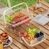 Serving Tray with 5 Dividers Lid Double-Walled Ice Tray Fruits Vegetables Shrimp Cocktails Party Appetizer Platter Snack Server