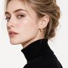 Zircon Full Pavé Hoop Earrings Small Hoop Huggie Earrings with Clasp Closure Unique Design Jewelry for Women