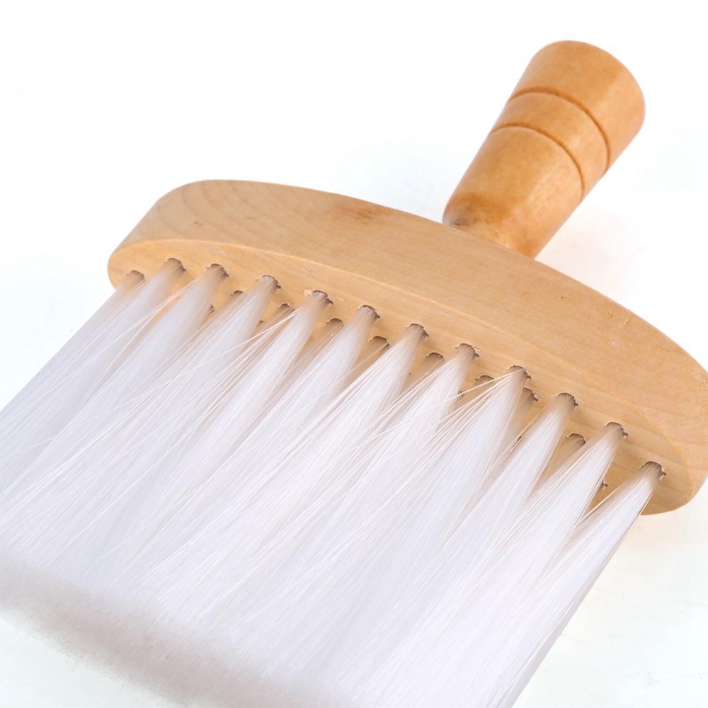 Gentle Hair Duster Brush Wood Handle Hair Cut Brush Hairdressing Cleaning Brush Barber