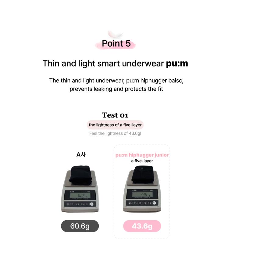 [remuse] Pum Hiphugger Junior Girls Teenager Leakproof Period Panties Teen Menstrual Antibacterial Cozy Underwears