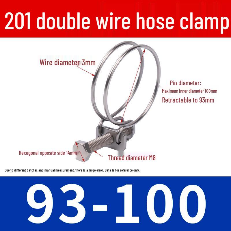 Doppeldraht-Schlauchschelle aus Edelstahl für Feuer-, Wasser-, Gasleitungen - Verdickt