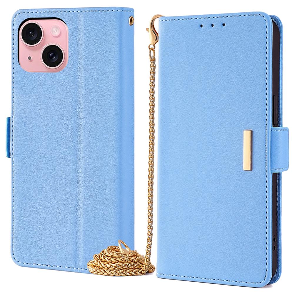 For iPhone 15 Case RFID Blocking Flip PU Leather Wallet Crossbody Phone Cover