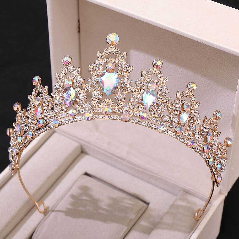 Purple Bridal Tiara Baroque Crown Rhinestone Tiara Princess Crown Wedding Hair Accessories Dress Accessories