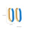 1 Pair Retro Geometric Hoop Earrings Colorful Colorful Enamel Earrings  Women Jewelry
