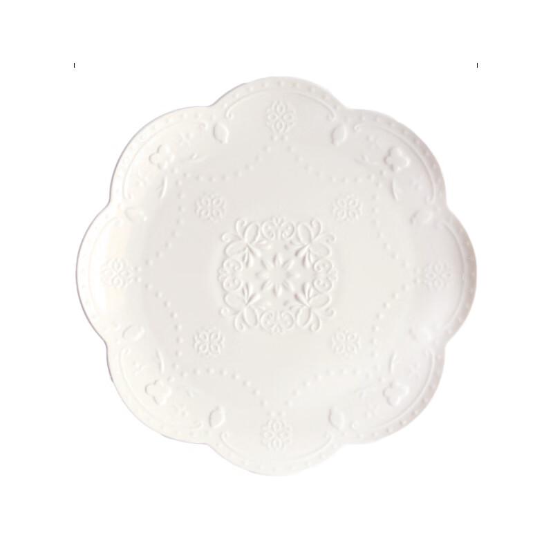 European Embossed Lace Ceramic Plate