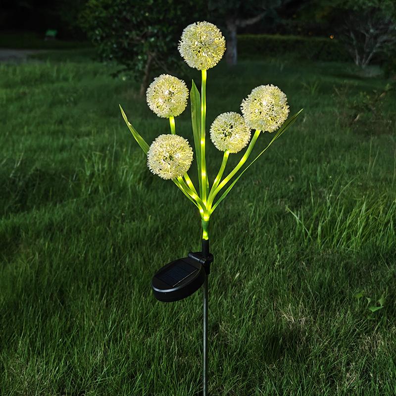 Solar Powered LED Dandelion and Onion Ball Lights Are Suitable for Garden Terrace Lawn Decoration Floor Mounted Ambient Lighting