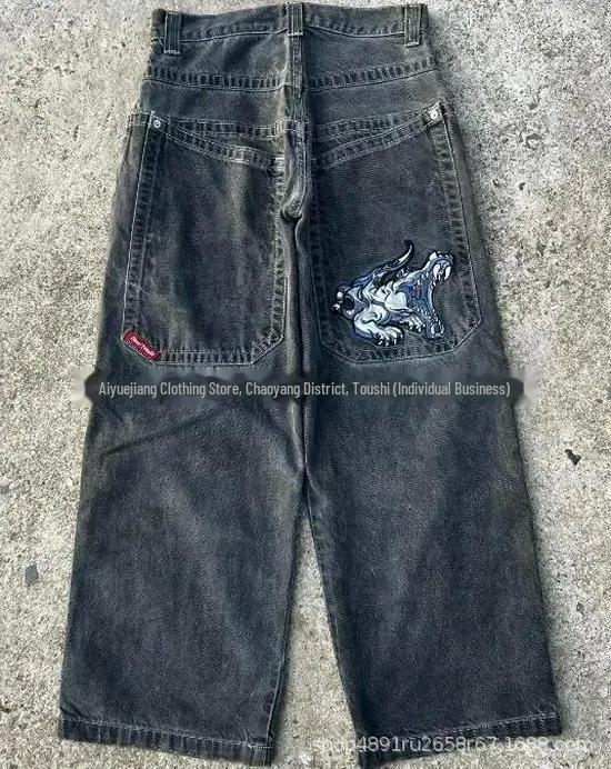 2024 Spring/Autumn Retro Y2K Embroidered American Hip-Hop Men's Jeans