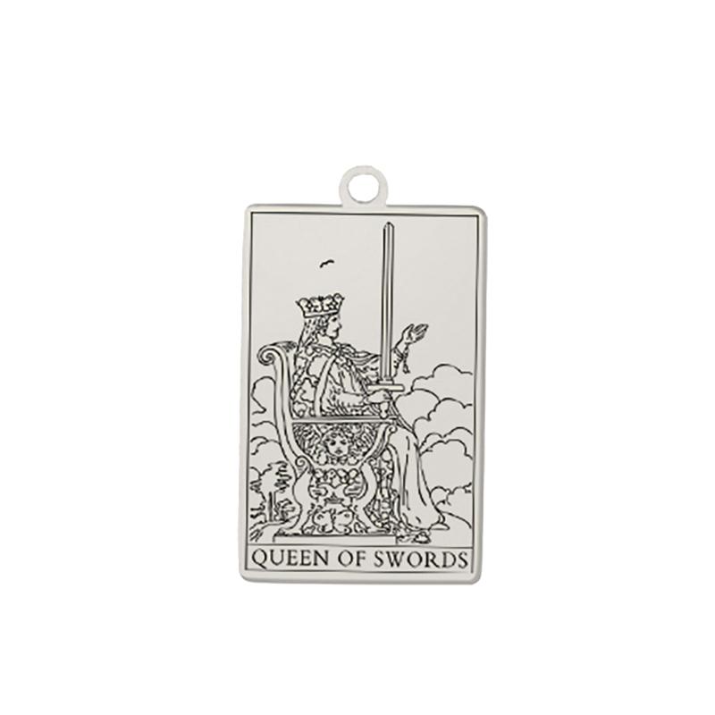 Dawapara Tarot Card Pendant Suit of Swords Minor Arcana Amulet Stainless Steel Charms for Jewelry Making DIY Accessories