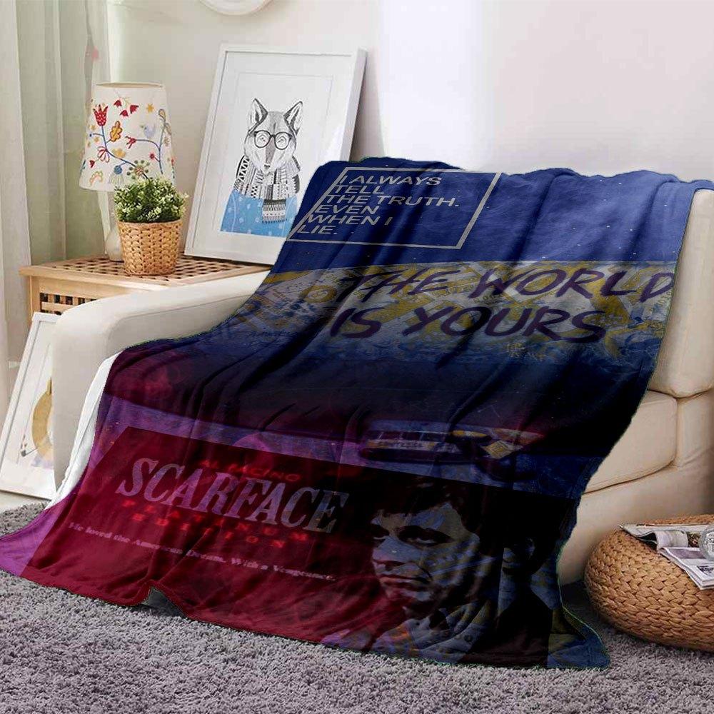 

1pc Scarface-Inspired Flannel Blanket - Soft Cozy All-Season Throw for Bedroom, Sofa, Camping, Travel - Perfect Gift for Movie FansB93 80cmx120cm(31inx47in)