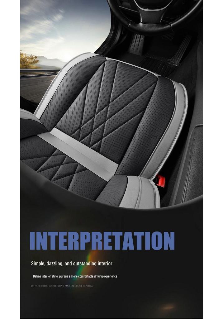 Premium Nappa Leather Car Seat Cushion, Stain-Resistant, Breathable, Full Coverage for All Seasons