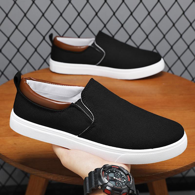Canvas Shoes Men's Summer New Men's Shoes One-pedal Casual Cloth Shoes Men's Work Casual Work Shoes Men's Trendy Shoes