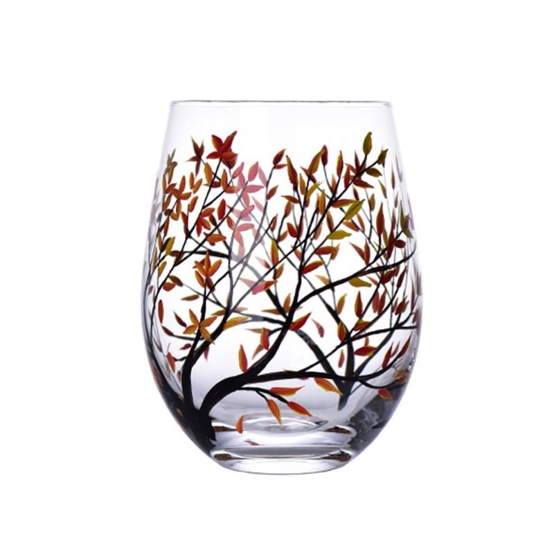 

Creative Printed Glass Cup Four Seasons Trees Wine Glasses Beer Cups Wine Cup Glass Material for Wine Beer and Cocktails 1