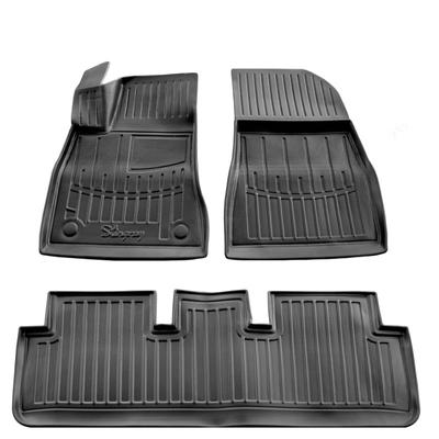 3D Highland 2023-2025 Floor Mats (3 Pcs, Polyurethane) for Tesla Model 3
