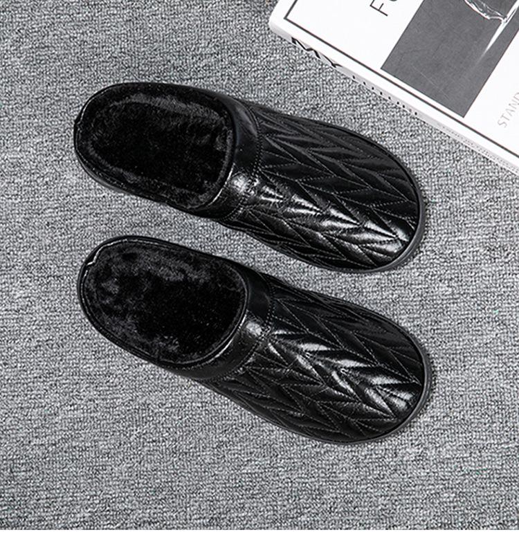 Ultra-Light Plus Size Warm Cotton & Microfiber Leather Slippers