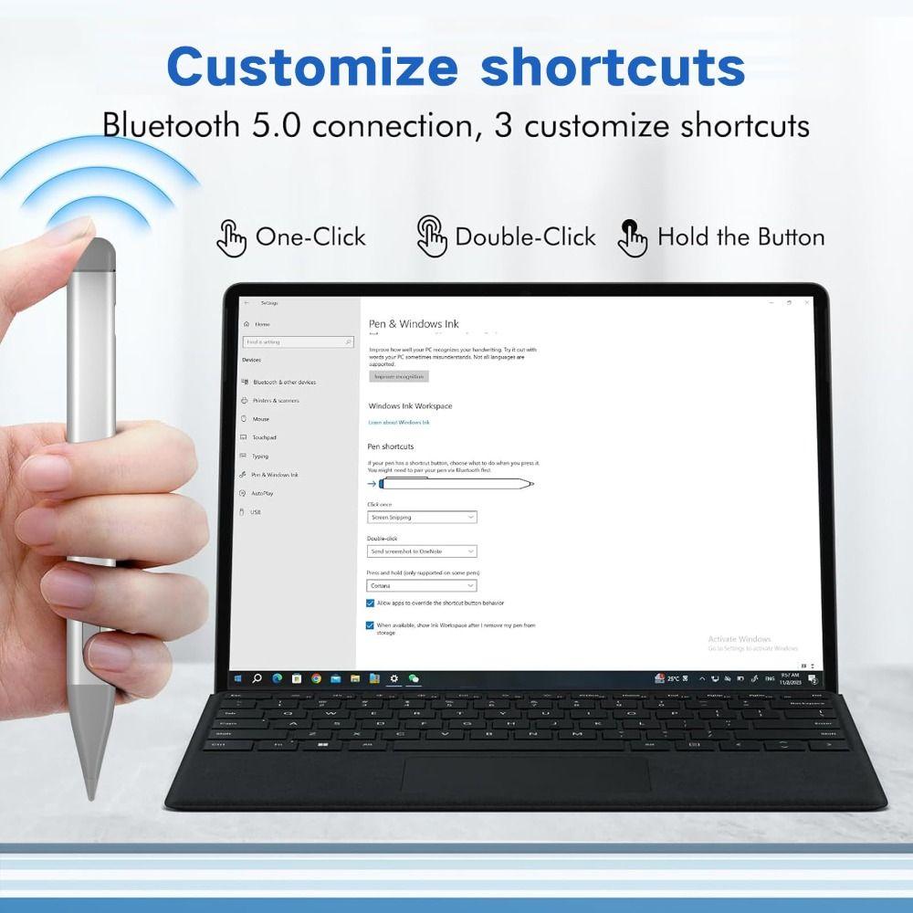 4096 Pressure Stylus Pen MPP 2.0 Touch Screen Pencil for Microsoft Surface Pro 9/8/7/6/5/4/3/X
