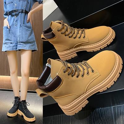 Ins Martin Boots for Women Trendy  Autumn New British Students Platform Ankle Boots Female Online Influencer Motorcycle Street Shooting C8501