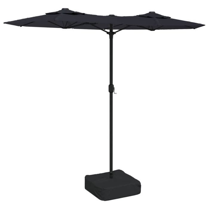 VidaXL Double Head Garden Parasol, Patio Sunshade, Sun Shelter, Beach Parasol Terrace Outdoor, Black 362967
