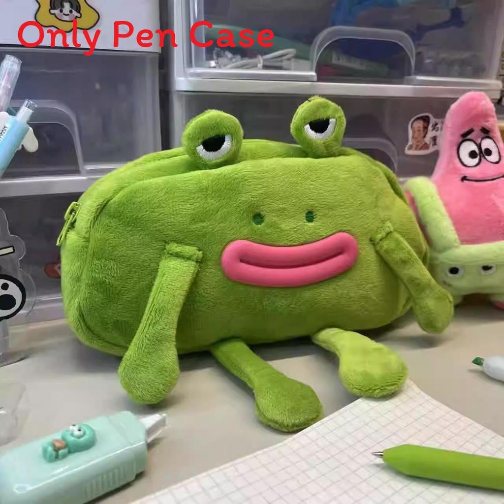 

Мультяшная плюшевая пеналь-лягушка с мягкой тканевой подкладкой для хранения, для учеников и школьных принадлежностей