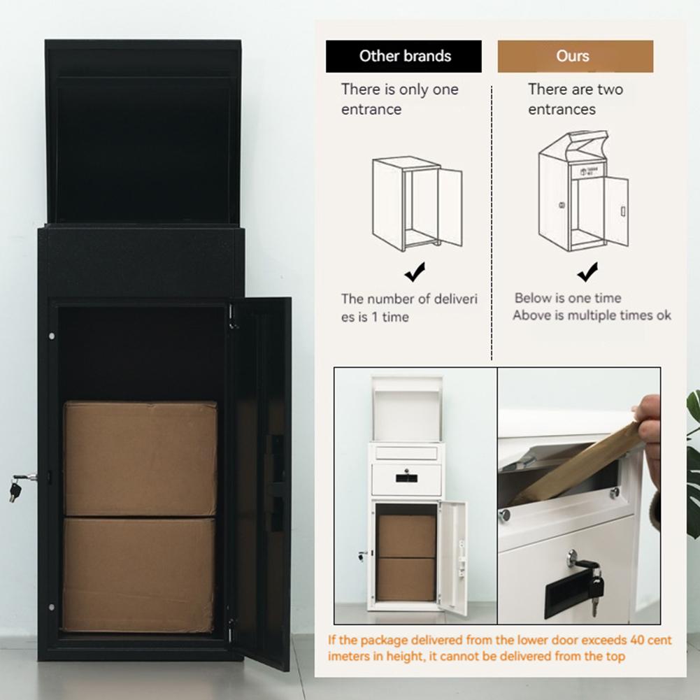 Anti-Theft Parcel Drop Boxes with Lock Outdoor Package Delivery Rustproof Package Drop Container for Secure Package Deliveries