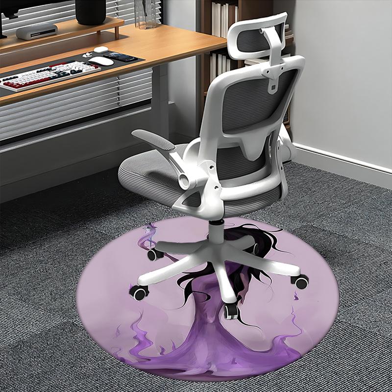 

Purple Fantasy Chair Mat - Round Carpet for Home Decor, Office Use, Gift Idea - Fits Various Rooms Including Bedroom and Living Room0224b 80cm