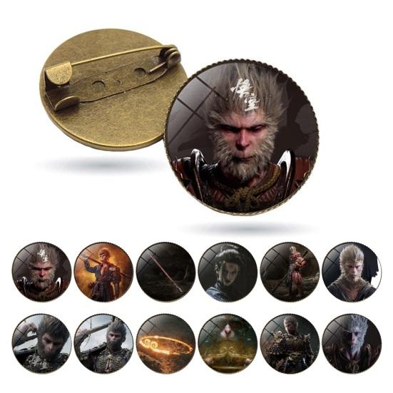 

Значок-брошь с узором Укун, круглая брошь в стиле игры, булавка из сплава, устойчивая к выцветанию, шаль, значок на футболку, аксессуары для одежды