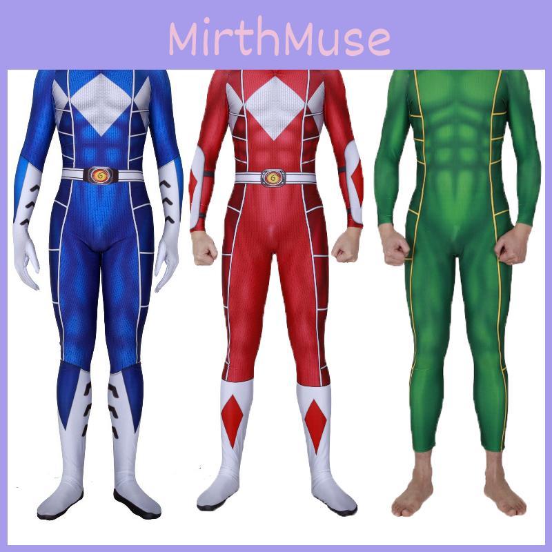 Vibrant Power Rangers Bodysuit Spandex Cosplay Costume For Unisex Kids And Adults