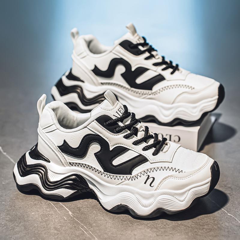 New Fashion Men 's Four Seasons Comfortable Thick Sole Shoes Students BoysTrending Soft Sole Breathable Casual Running Sneakers