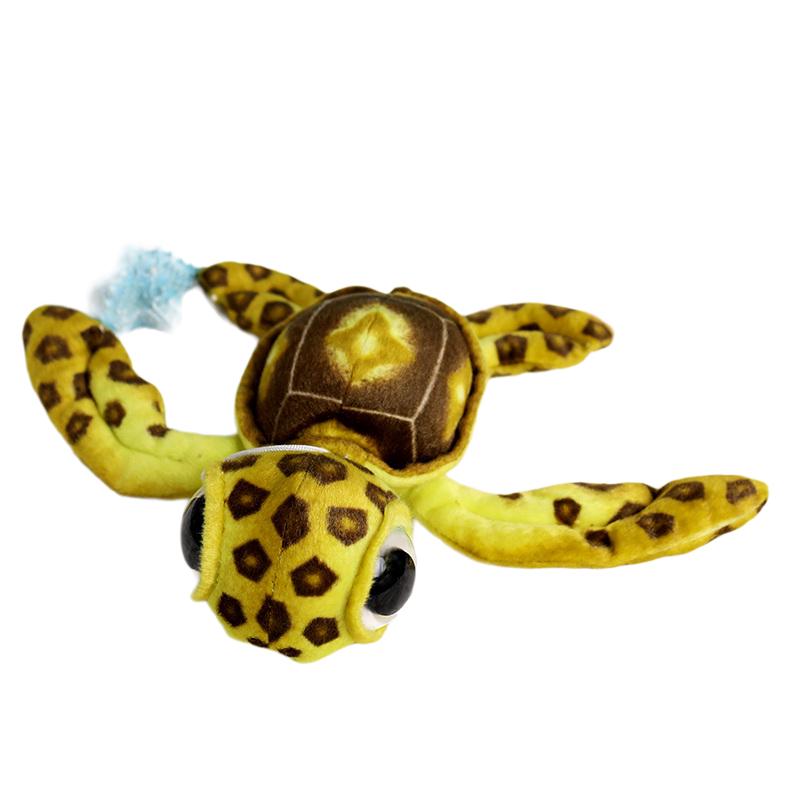 Tortue Marine à Grands Yeux Poupée Peluche Jouet Animal Marin Coloré Simulé Petit Peluche Mignon Avec Une Boucle Pour Décoration de Sac Cadeau 25x38cm