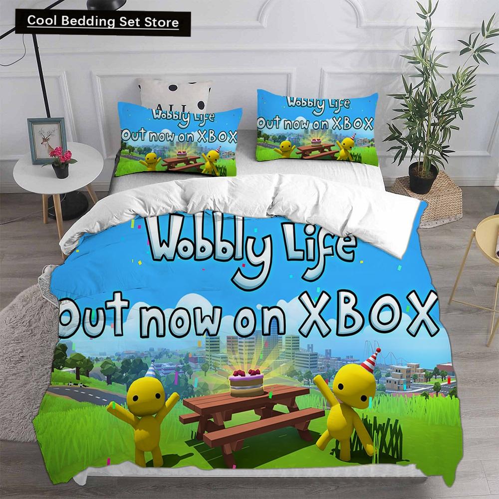 3D Print  Wobbly Life Single Twin Full Queen King Size Quilt Anime Bed Cover Pillow Case 2-3 Pieces Duvet Cover Bedding Sets
