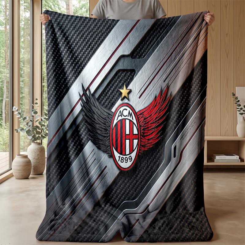AC Milan Theme blanket Soft Flannel Blanket Plush Throw Blanket Cozy Sofa Bed Blanket for Home Decor