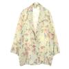 Joanna 80s 90s Old USA Made Floral Long Sleeve Tailored Jacket 20w Beige Women Used