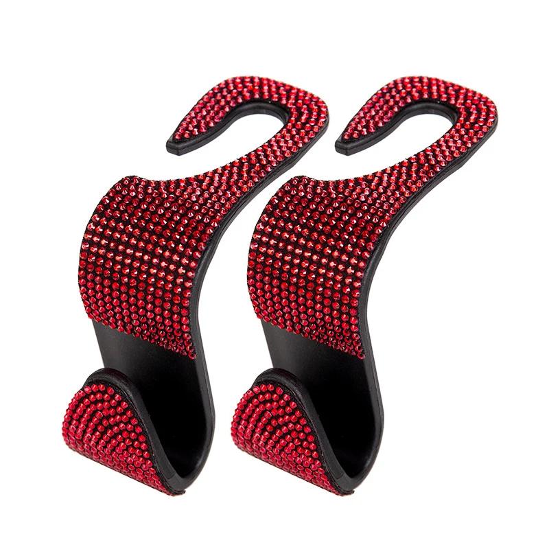 Car Headrest Hook Organizer Rhinestone Universal Auto Seat Back Storage Hooks Bracket Holder Car Interior Accessories