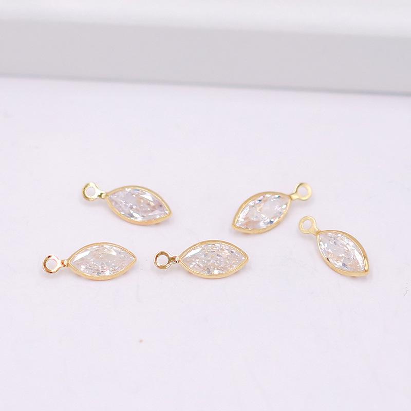 Hot-selling High-quality Small Brass + Zircon Trendy Pendant DIY Handmade Necklace Bracelet Accessories