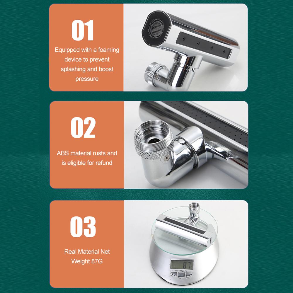 4 IN 1 Waterfall Kitchen Faucet 360° Rotatable Faucet Multifunction Splash Proof Faucet Universal Water Tap Sink Accessories